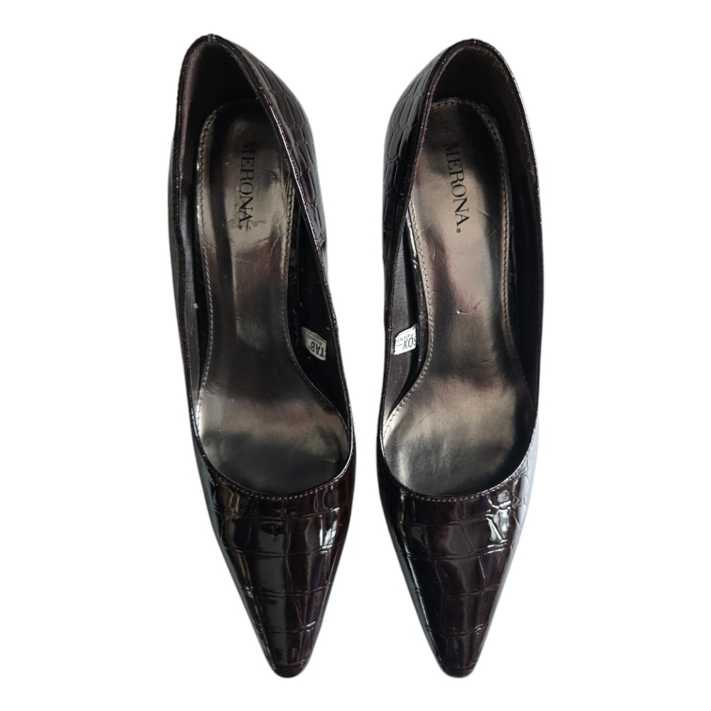 Merona Brown Heels with High Stiletto Heel and Pointed Toe